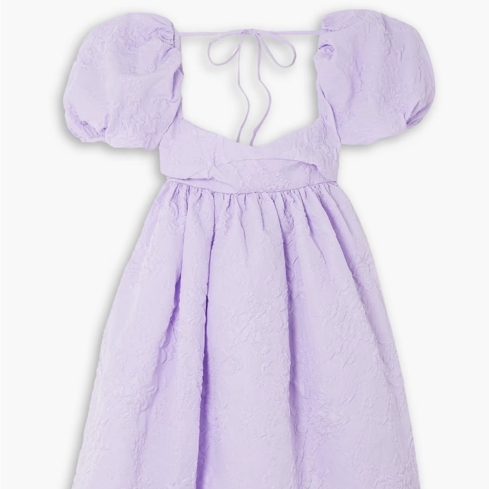 Cecilie Bahnsen Susanna puff-sleeve cut out Dahlia Matelasse dress 2US 6UK